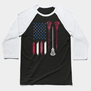 US Flag colors LAX USA Lacrosse Baseball T-Shirt